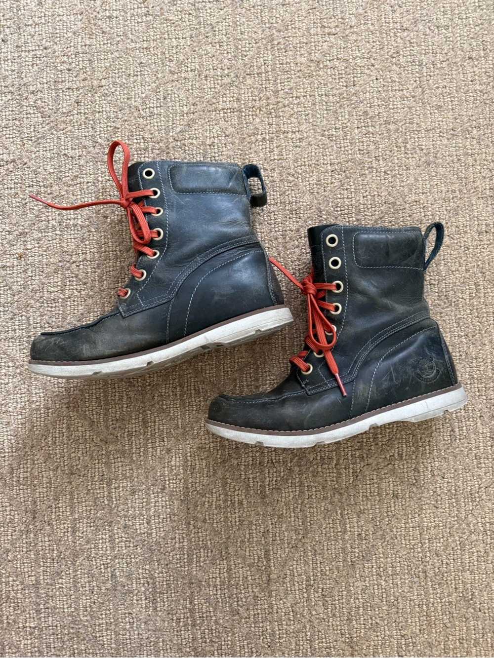 Timberland Black and Orange Women's Shoe Label